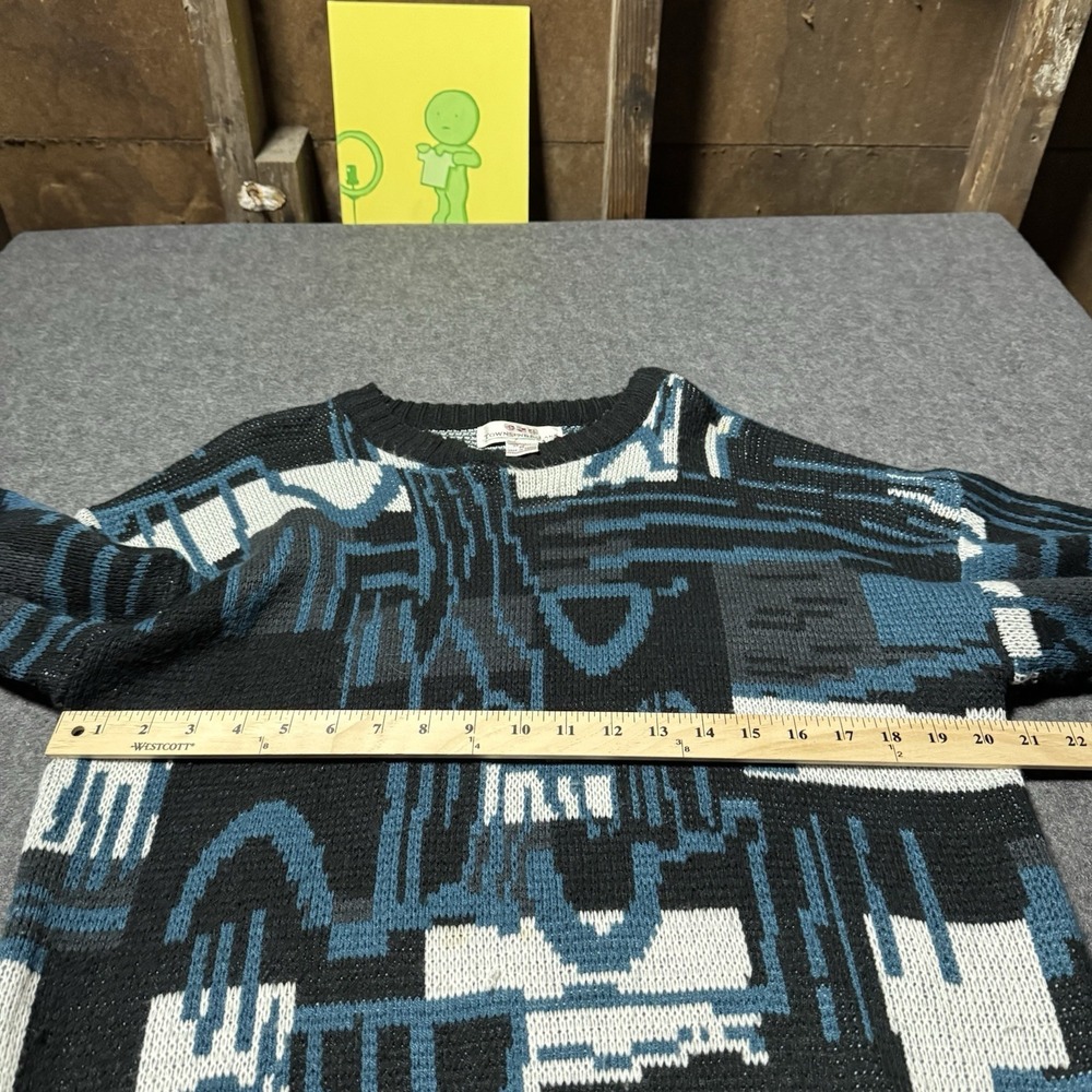 VTG 90s Townsend Lake Abstract Geometric Art Knit Sweater Mens M Grandpa Indie - Picture 8 of 9